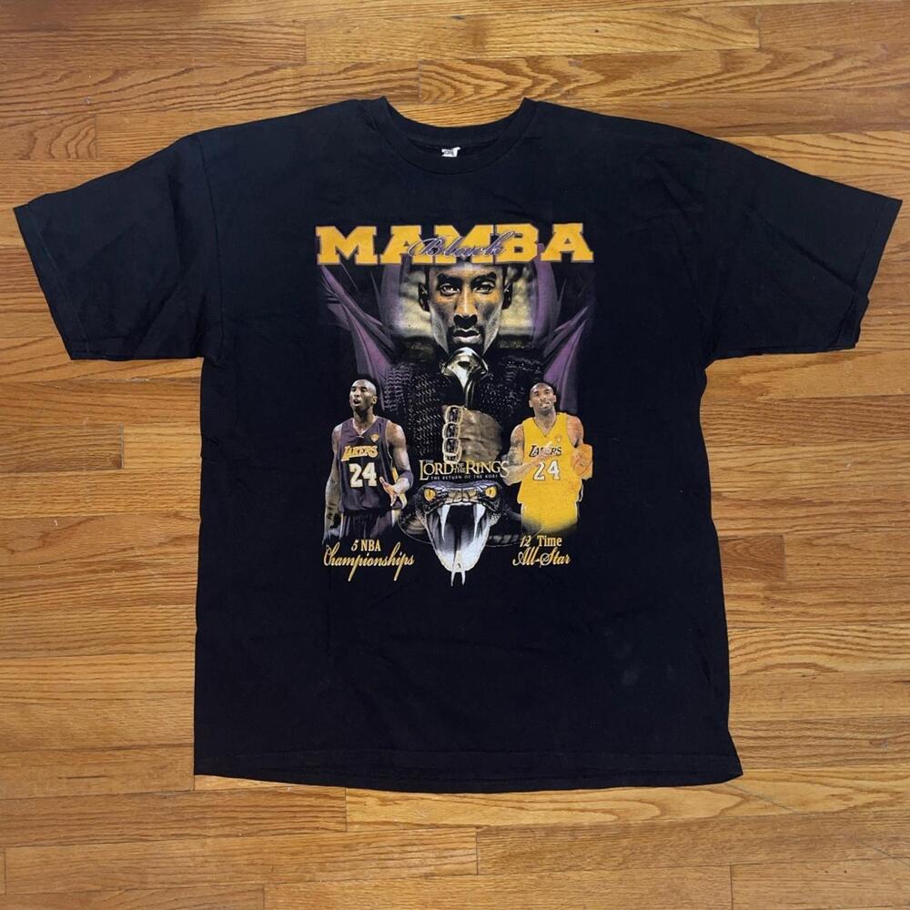 Kobe Bryant Lord Of The Rings Parody Black Mamba Lakers T-Shirt Xl Nba